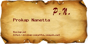 Prokap Nanetta névjegykártya